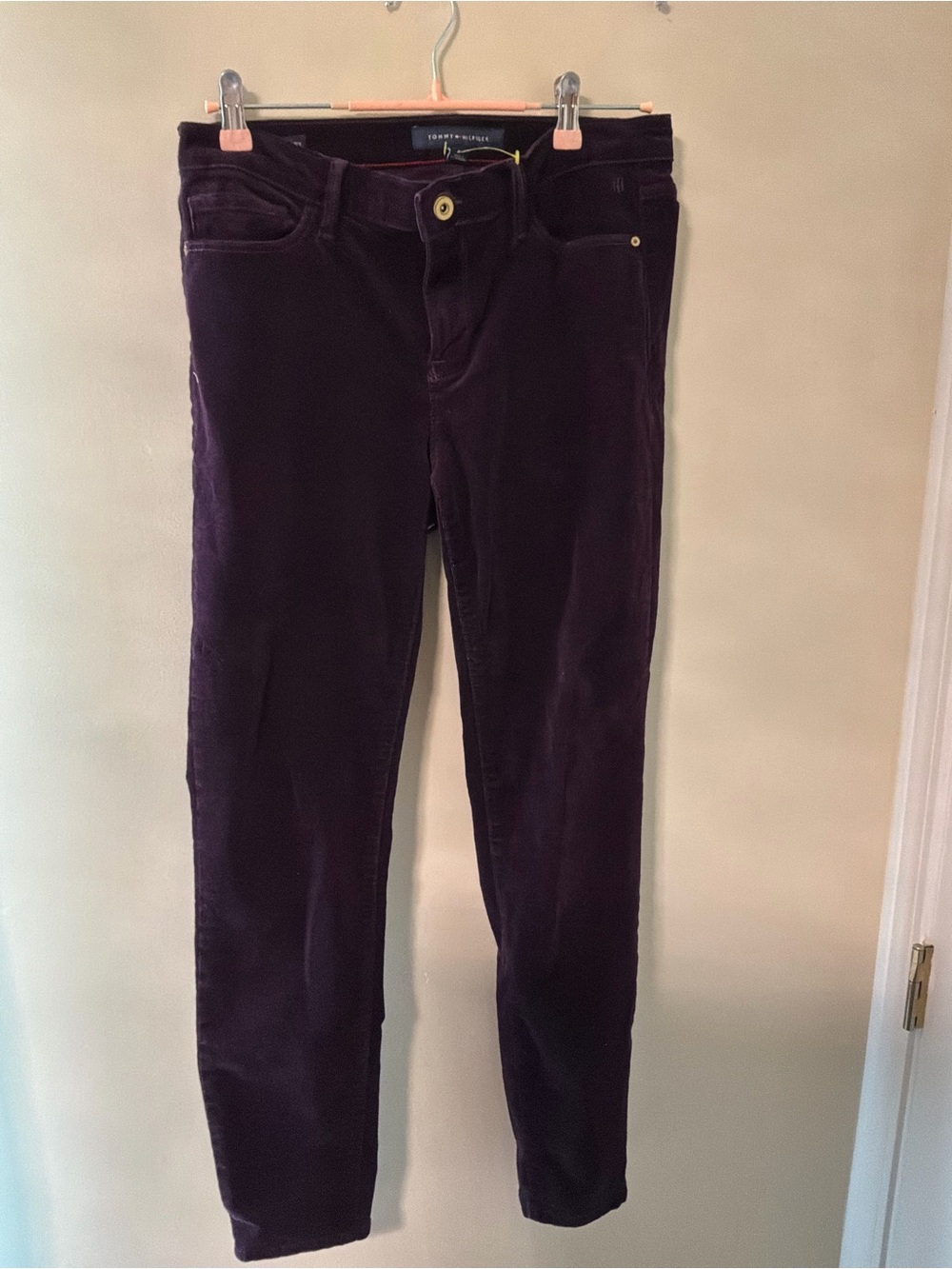 Tommy Hilfiger Slim Corduroy Pants in Deep Plum